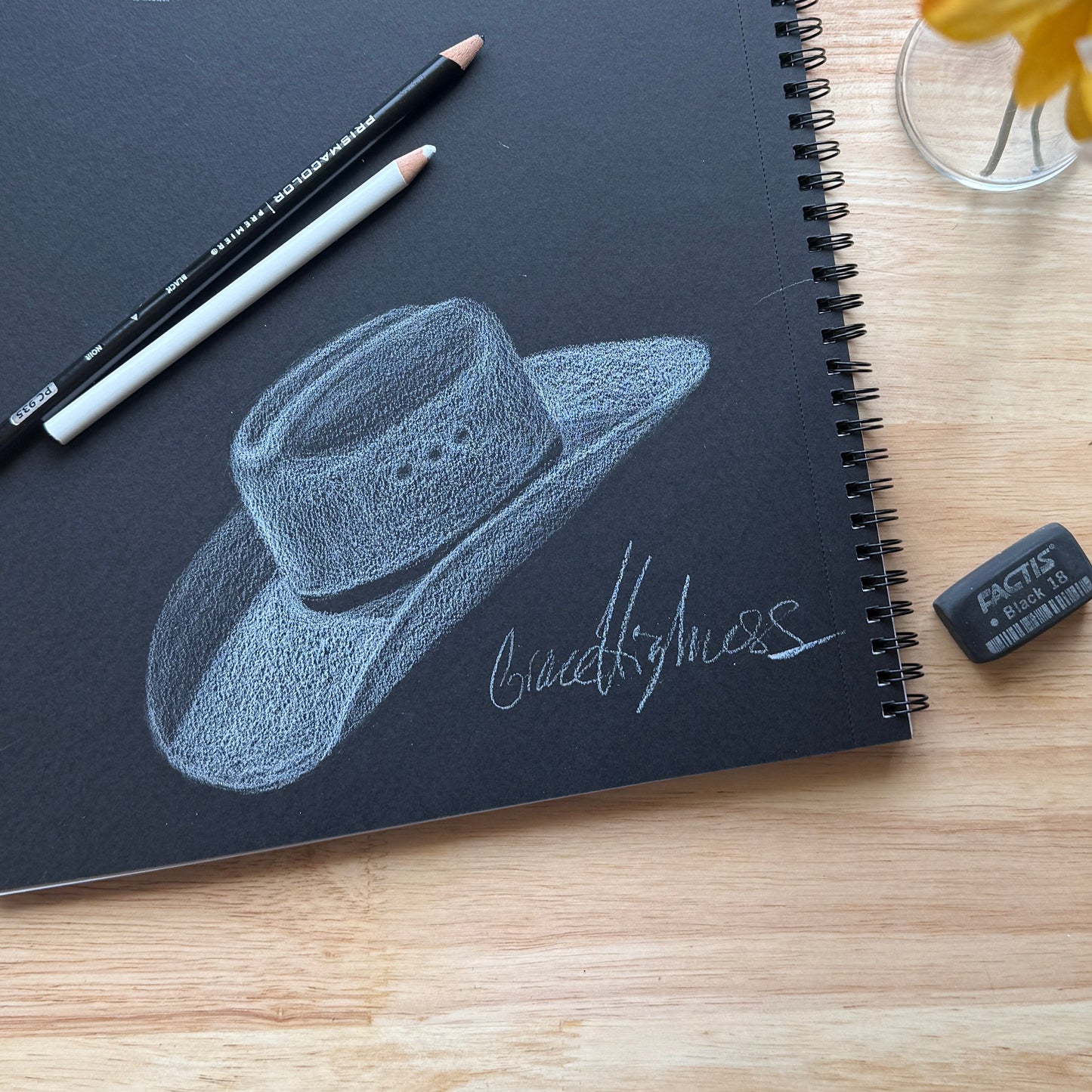 "Cowboy Hat" Original Colored Pencil Sketch