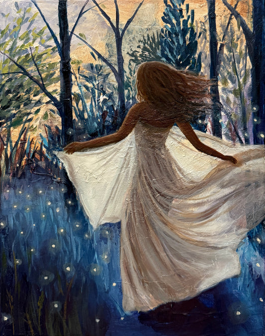 "Firefly Dance" Original Mixed Media Painting On Canvas
