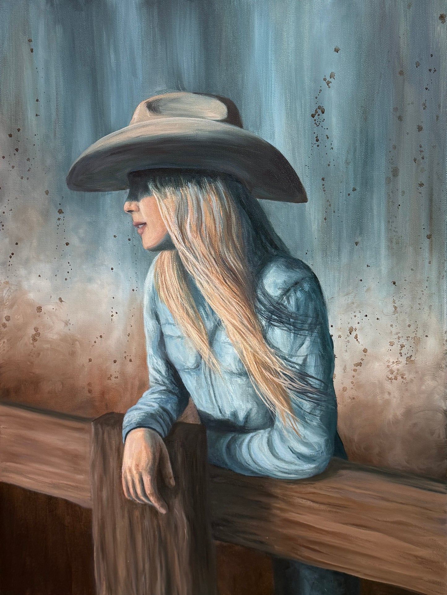 "Patiently Waiting" Original Oil Painting