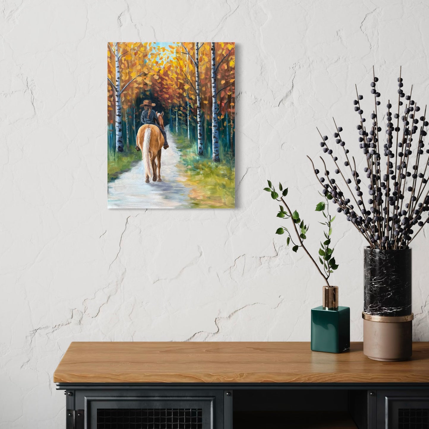 "A Stroll Through The Aspens" Original Oil Painting