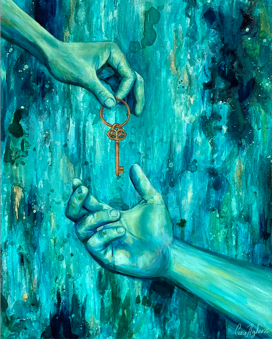 "Key To My Heart" Original Oil Painting