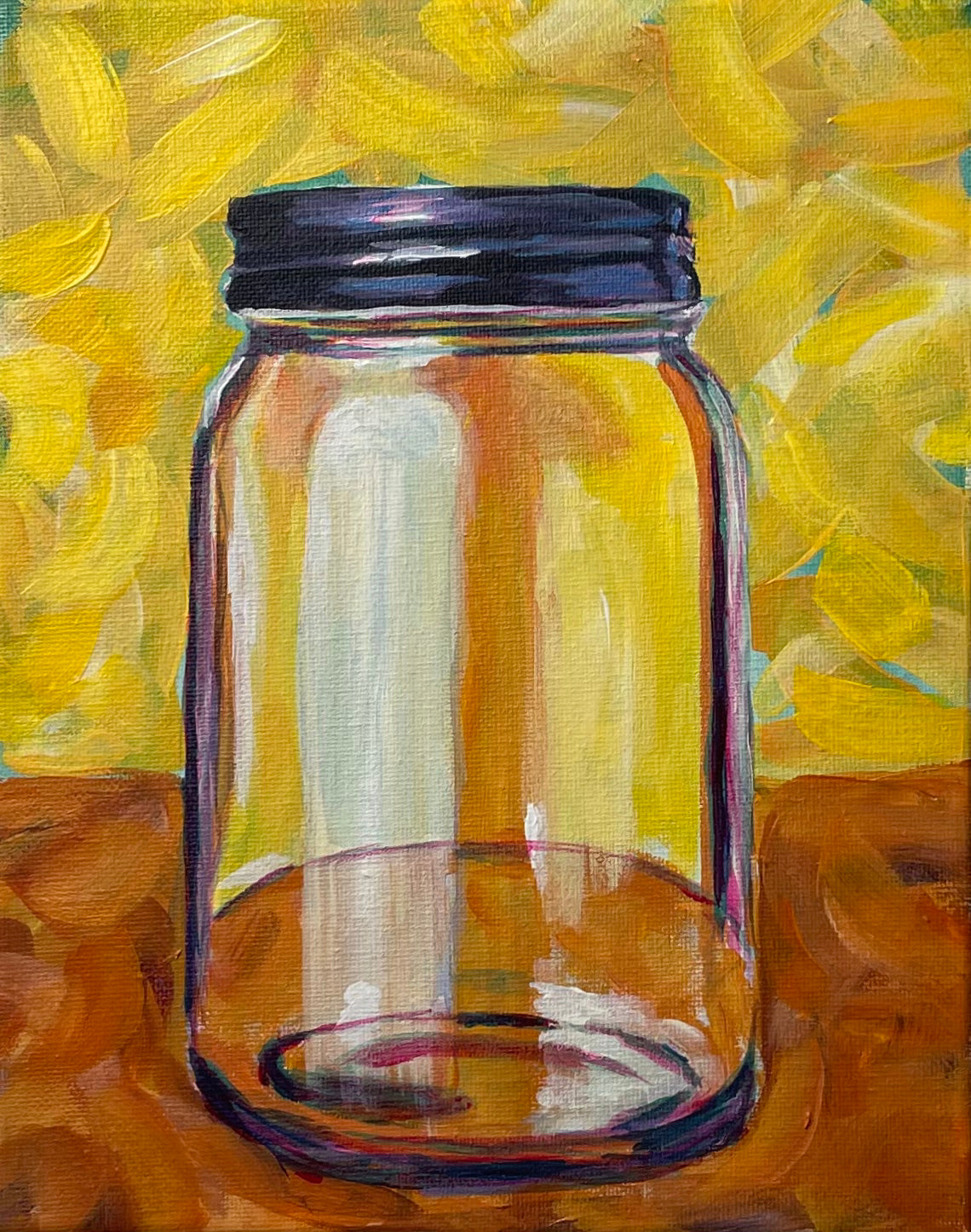 "Mason Jar Study" Original Acrylic Painting