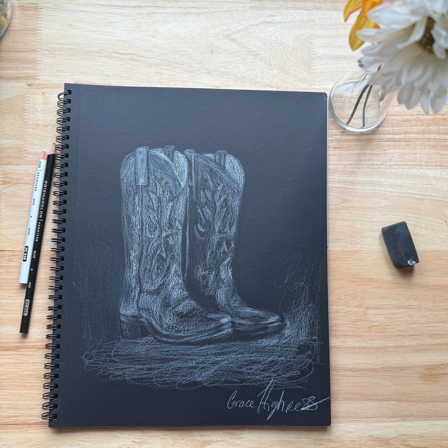 "New Boots" Original Colored Pencil Sketch