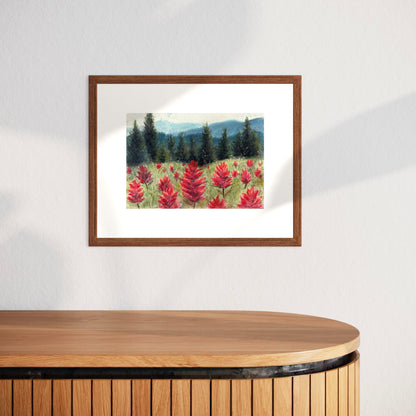 "Paintbrush Flower Field" Original Pastel Drawing