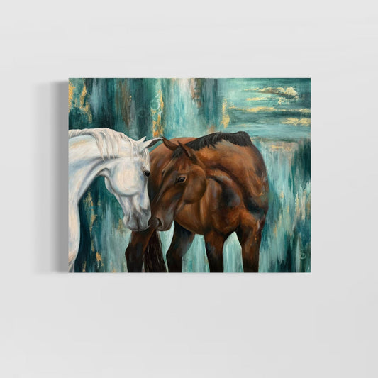 "A Little Love Story" Original Oil Painting