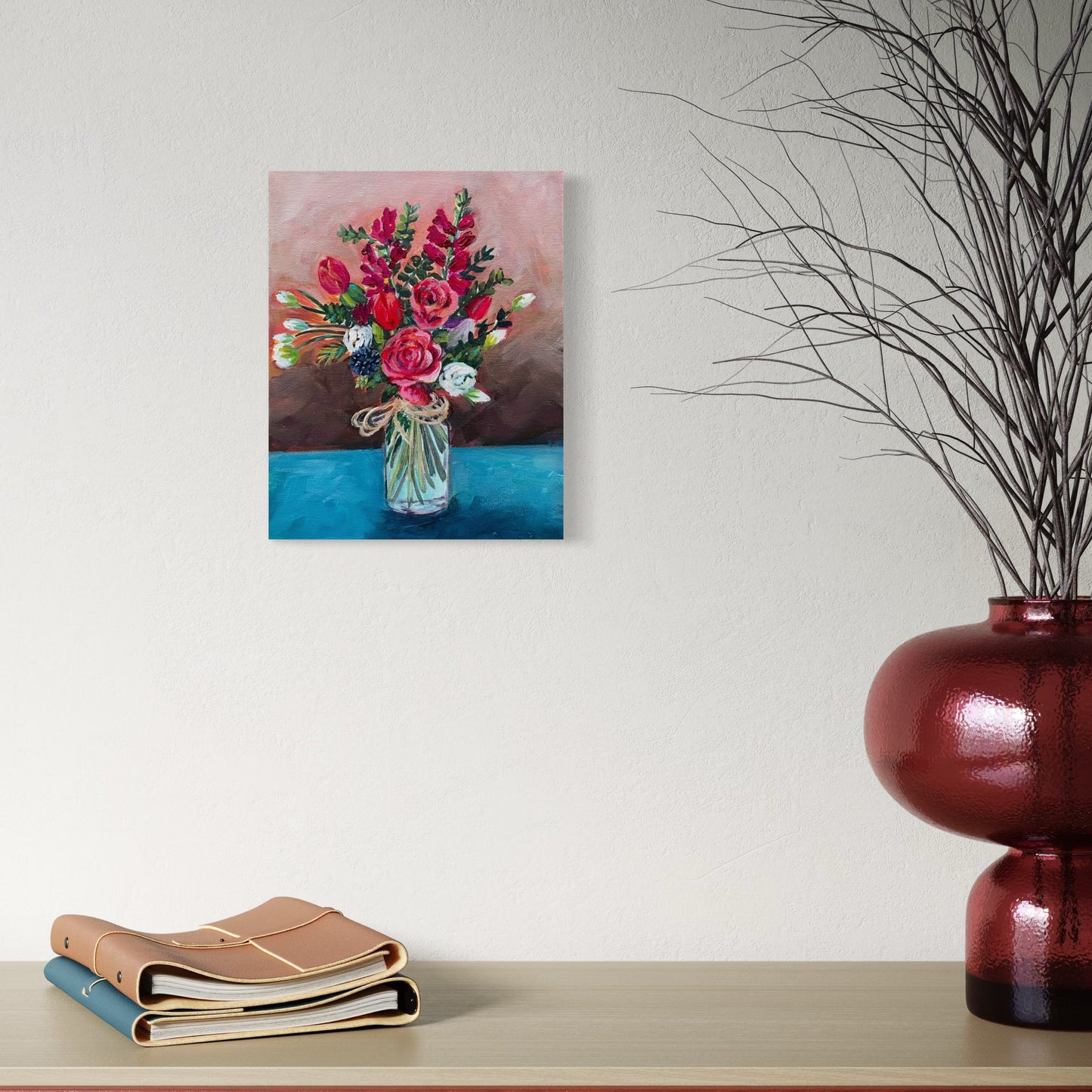 "Mason Jar Bouquet" Original Acrylic Painting