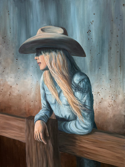 "Patiently Waiting" Original Oil Painting
