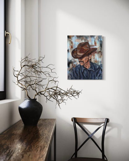 "The Pensive Cowboy" Original Oil Painting