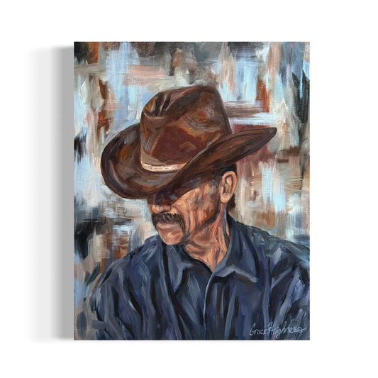 "The Pensive Cowboy" Original Oil Painting