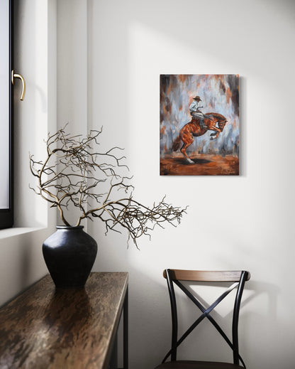 "Let 'er Buck" Original Oil Painting