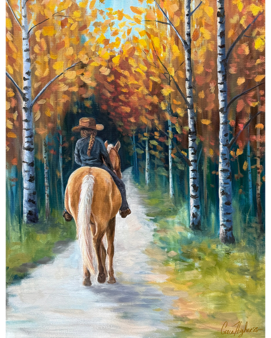 "A Stroll Through The Aspens" Original Oil Painting